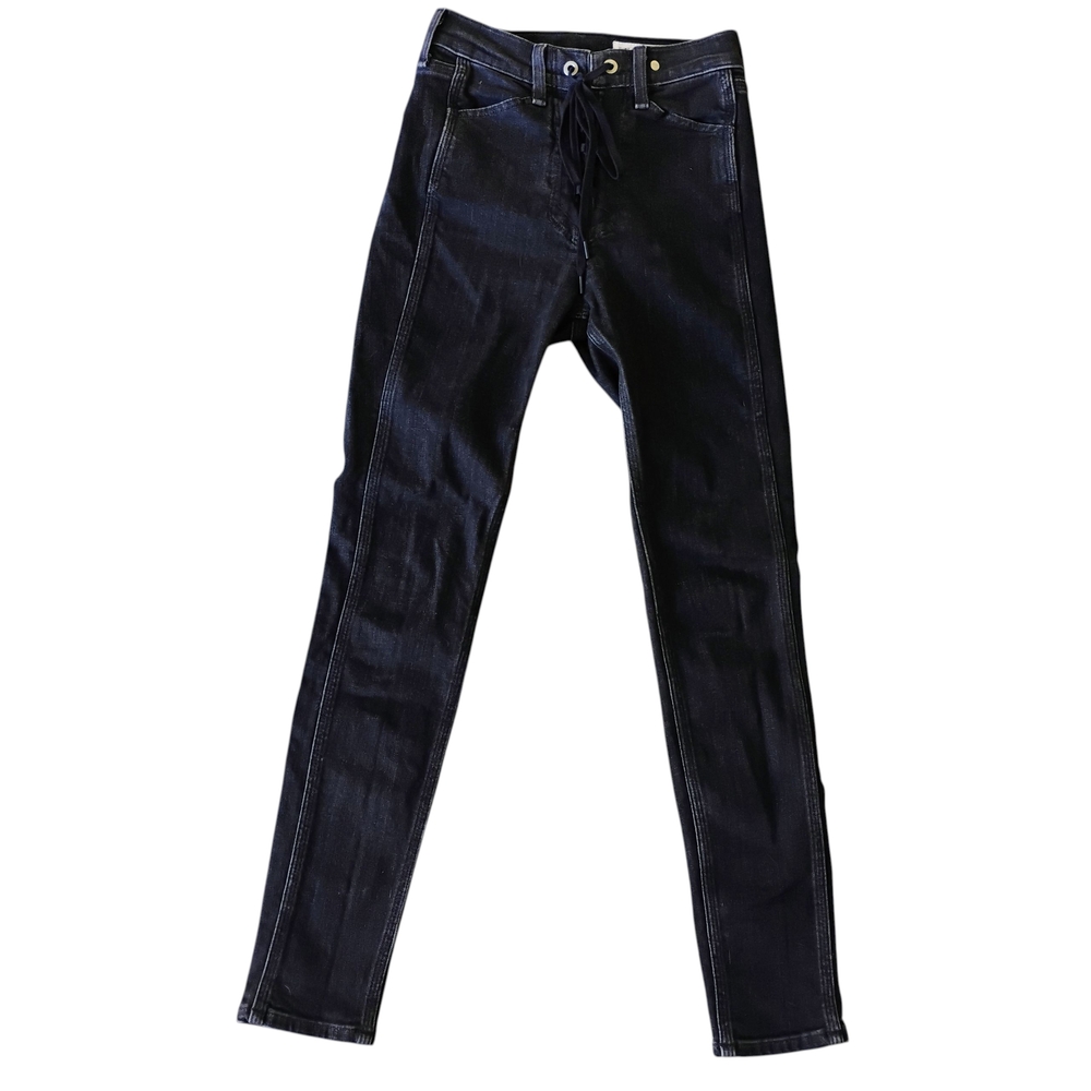 Rag & Bone Black Lace-Up Waist Skinny Jeans Sz 24